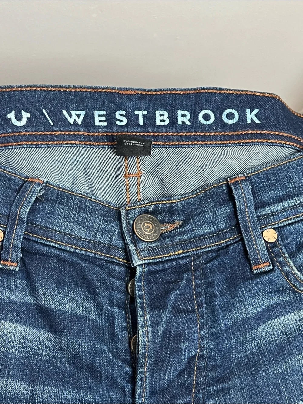 True Religion Westbrook Relaxed Skinny Men’s Jeans in Dark Blue